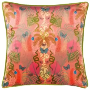 Image of Exotic Canopy Illustrated Cushion Pink