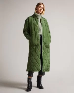 Image of Long Quilted Bomber Coat