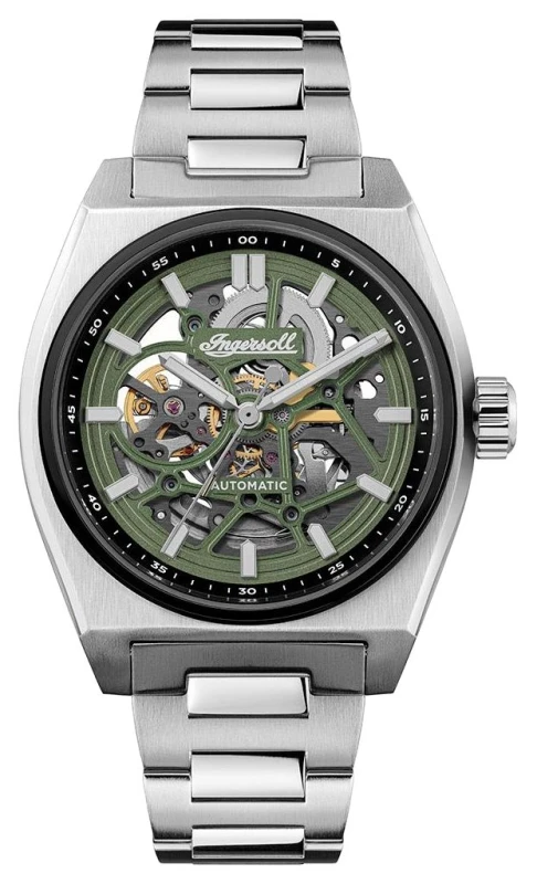 Image of Ingersoll I14304 THE VERT Skeleton Automatic (43mm) Green Watch