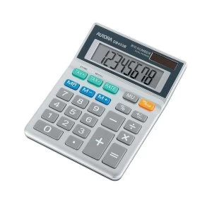 image of Aurora DB453B 8 Digit Semi Desktop Calculator with Large Display/Keys