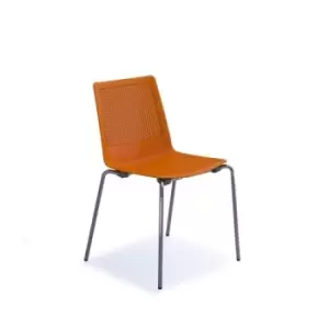 Image of Harmony multi-purpose chair with chrome 4 leg frame - orange