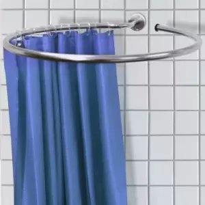 Image of Loop - Stainless Steel Circular Shower Curtain Rail and Curtain Rings - Silver
