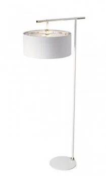 Image of 1 Light Floor Lamp White, Polished Nickel, E27