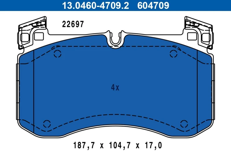 Image of Brake pad set ATE 13.0460-4709.2