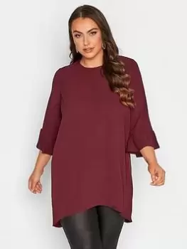 Image of Yours Flute Sleeve Tunic - Red, Size 16, Women