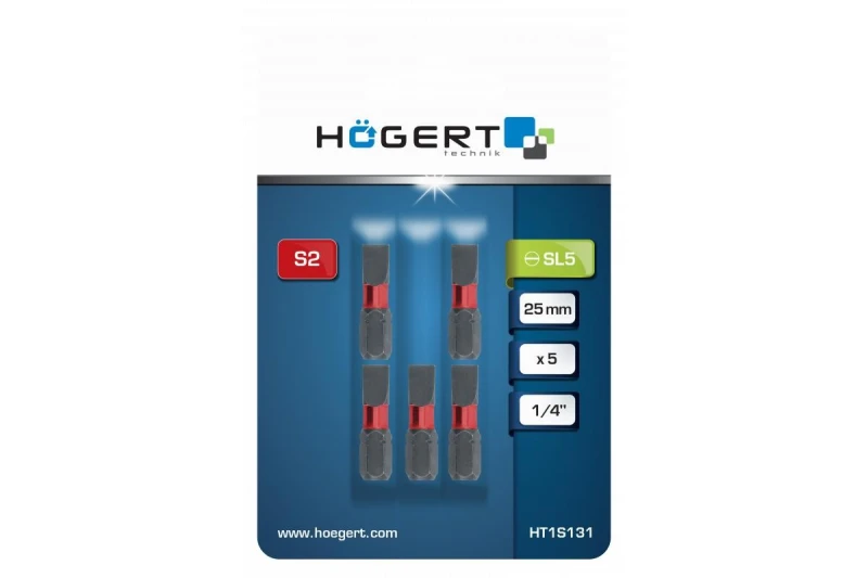 Image of Hogert Technik HT1S131 Screwdriver Bit Tool Steel Tool Steel Screwdriver Bit (5514)