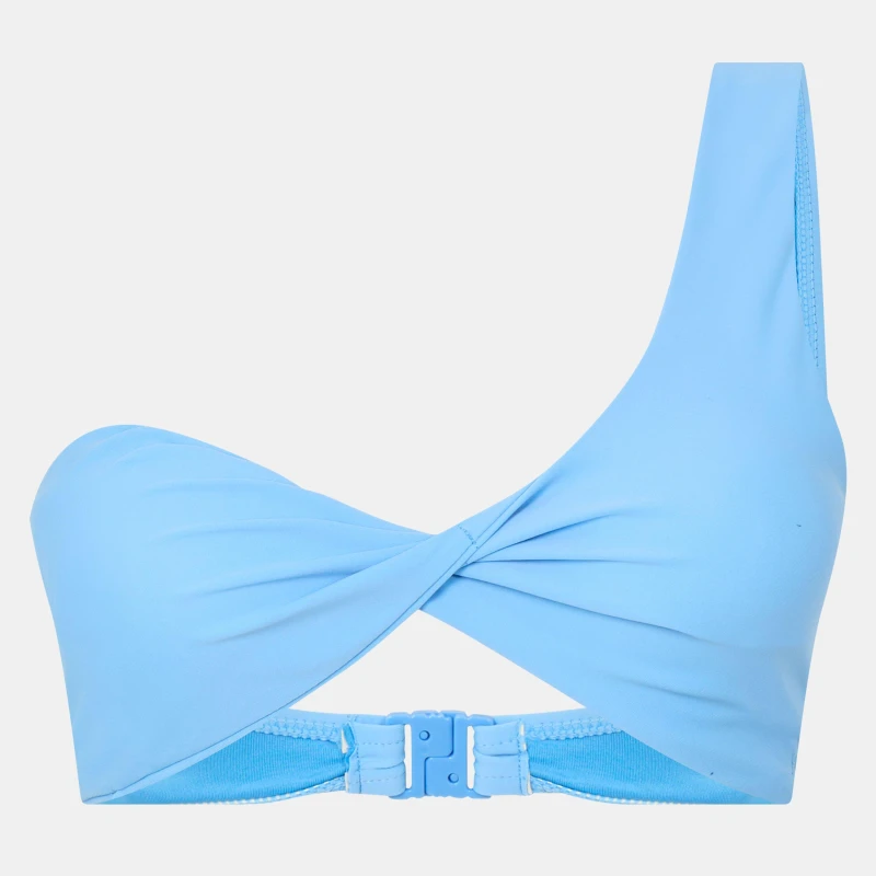 Image of Jack Wills Asymmetric Twist Front Bikini Top Womens - Blue Blue 8