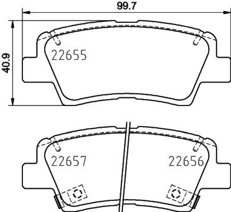 Image of HELLA Brake pad set HELLA 8DB 355 031-681