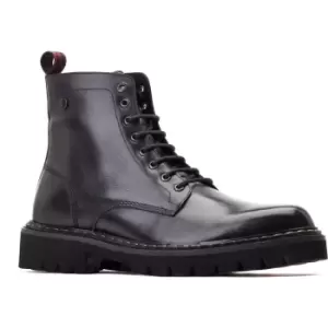 Image of Base London Mens Sutton Combat Lace Up Leather Boots UK Size 9 (EU 43)