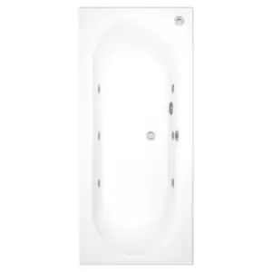 image of Burford Double Ended Bath with 6 Jet Whirlpool System - 1800 x 800mm