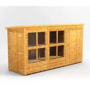 image of 12x4 Power Pent Potting Shed Combi Building including 4ft Side Store