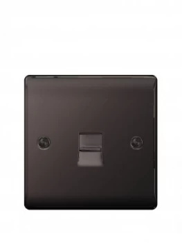 Image of British General Electrical Raised Telephone Socket Point - Black Nickel