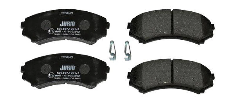 Image of JURID 572497J Brake pad set with acoustic wear warning, without accessories Brake Pad Set,disc brake (402)