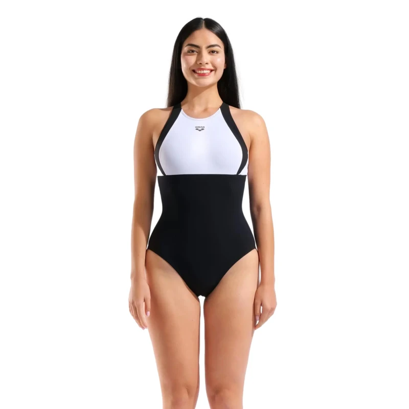Image of Womens 1 Piece swimsuit Arena Linda Cross Back Noir Female 46