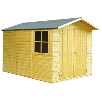 Shire Guernsey Shiplap Apex Shed - 7ft x 10ft (2050mm x 2970mm) Brown Wood GUER0710DSL-1AA