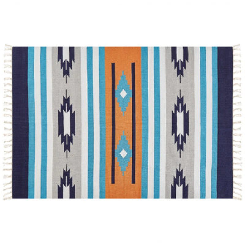 Image of Beliani Rug Noratus Multicolour 200 X 300 Cm Cotton Kilim