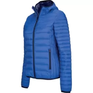 image of Kariban Womens/Ladies Lightweight Hooded Padded Jacket (S) (Light Royal Blue)