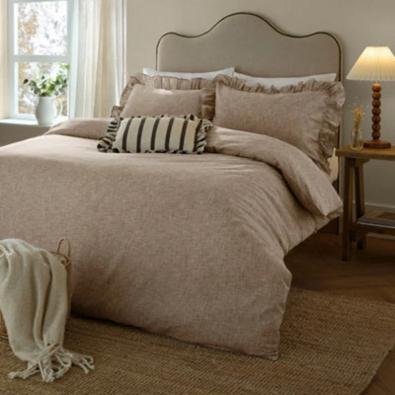 Image of Wylder Margot 100% Cotton Duvet Cover Set, Mole, 137 X 200 Cm