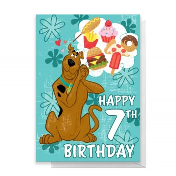 image of Scooby Doo 7th Birthday Greetings Card - Standard Card