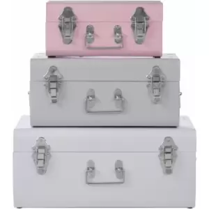 image of Premier Housewares - Set of 3 Assorted Colors Storage Trunks