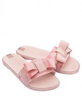 image of Zaxy Sky Slide Bow Flat Sandals - Blush, Size 3, Women