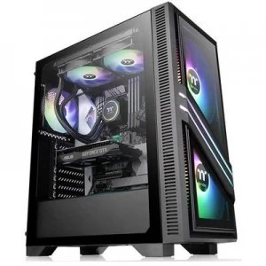Image of Thermaltake Versa T35 TG RGB Midi tower PC casing Black Built-in fan, Window, Dust filter
