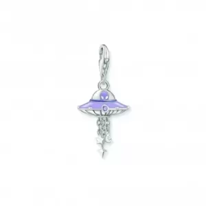 image of Charmista Sterling Silver Violet Enamel UFO Charm 2045-691-7