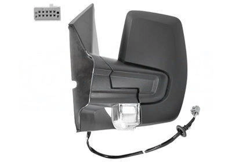 Image of VAN WEZEL 1989801 Wing mirror * HAGUS * Left, black, Internal Adjustment, Rough Outside Mirror (50)