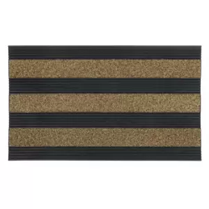 image of JVL Woodford 46 x 76cm Scraper Door Mat - Beige