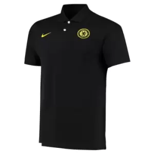 image of 2021-2022 Chelsea Slim Polo Shirt (Black)