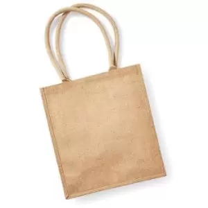 image of Westford Mill Jute Boutique Shopper Bag (19L) (One Size) (Natural) - Natural