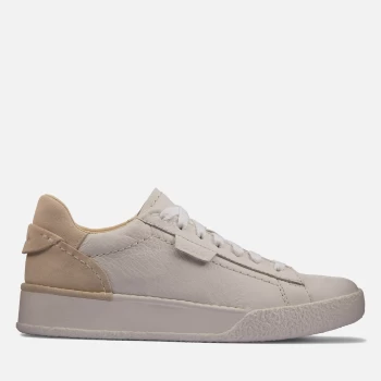 Image of Clarks Womens Craft Cup Lace Leather Trainers - White - UK 6