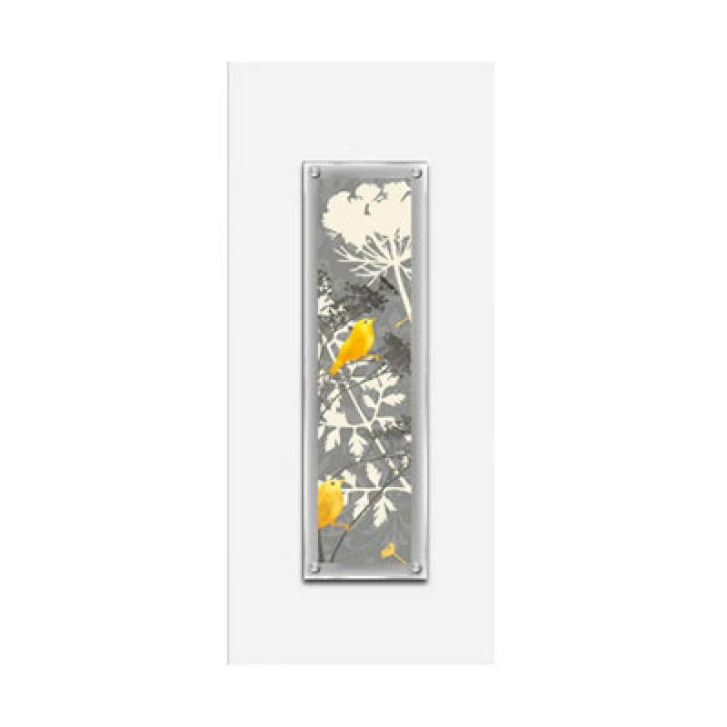 Image of Premier Housewares Yellow Bird 2 Framed Wall Art Home Wall Decor White