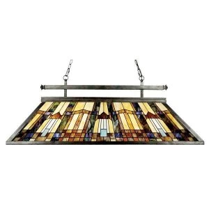 Image of 3 Light Tiffany Ceiling Pendant Island Chandelier Light Bronze, E27