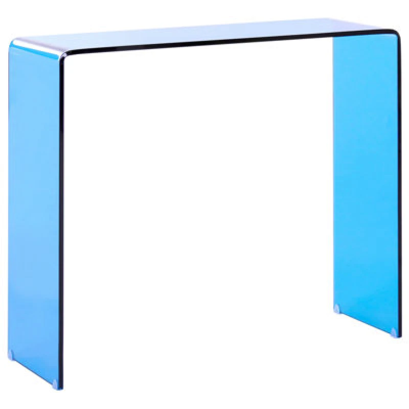 Image of Beliani Console Table Kendall Tempered Glass Blue