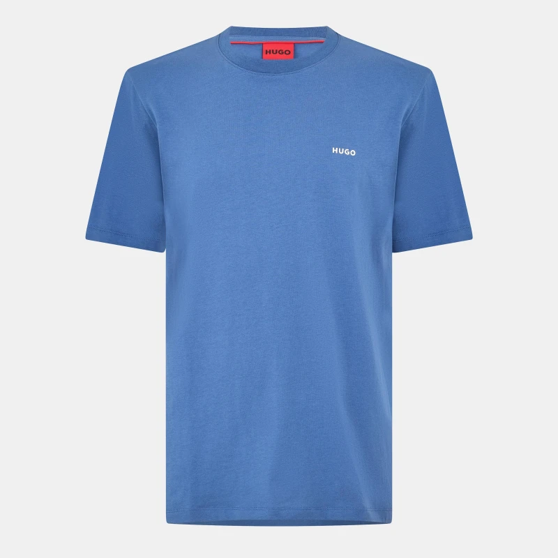 Image of HUGO Dero222 Logo T-Shirt Medium Blue S