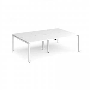 image of Adapt II Double Back to Back Desk s 2400mm x 1600mm - White Frame whit