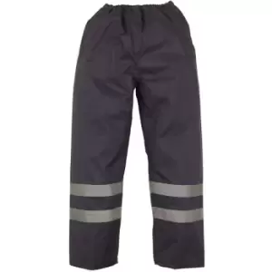 Yoko Mens Hi-Vis Waterproof Contractor Over Trousers (XL) (Navy Blue) - Navy Blue