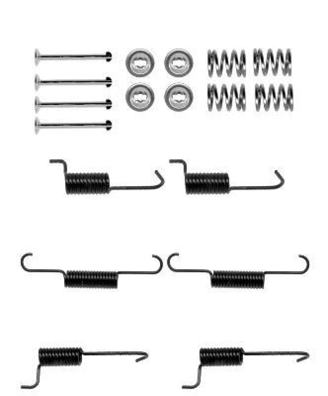 Image of HELLA Brake shoe fitting kit HELLA 8DZ 355 202-081