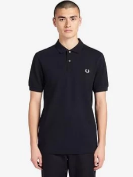 image of Fred Perry Plain Polo Shirt, Navy, Size S, Men