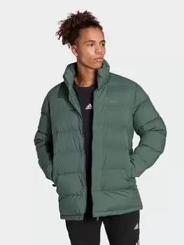 Image of adidas Helionic Mid-length Down Jacket, Blue, Size 2XL, Men