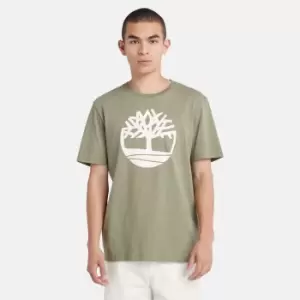 Image of Timberland Kennebec River Tree Logo T-Shirt For Men In Green Green, Size L