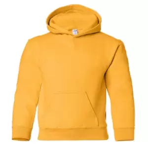 Image of Gildan Heavy Blend Childrens Unisex Hooded Sweatshirt Top / Hoodie (M) (Gold)