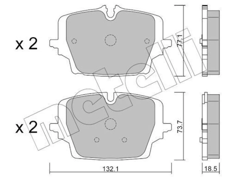 Image of METELLI Brake pad set METELLI 22-1407-0