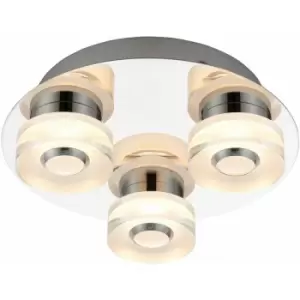 Image of Flush Bathroom Ceiling Light rgb Colour Changing IP44 Chrome LED Remote Lamp