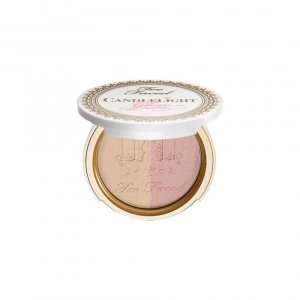 image of Too Faced Candlelight Glow Highlighting Powder Duo Rosy Glow .35oz. Compact