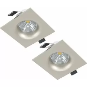 Image of 2 pack Ceiling Flush Square Downlight Satin Nickel Spotlight 6W In Built led
