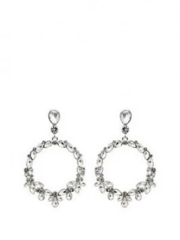 Mood Silver Plated Crystal Forward Facing Pear Shape Droplet Earring