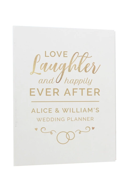 Image of Personalised Memento Company Personalised Happily Ever After Wedding Planner in Off-White Off-White Unisex