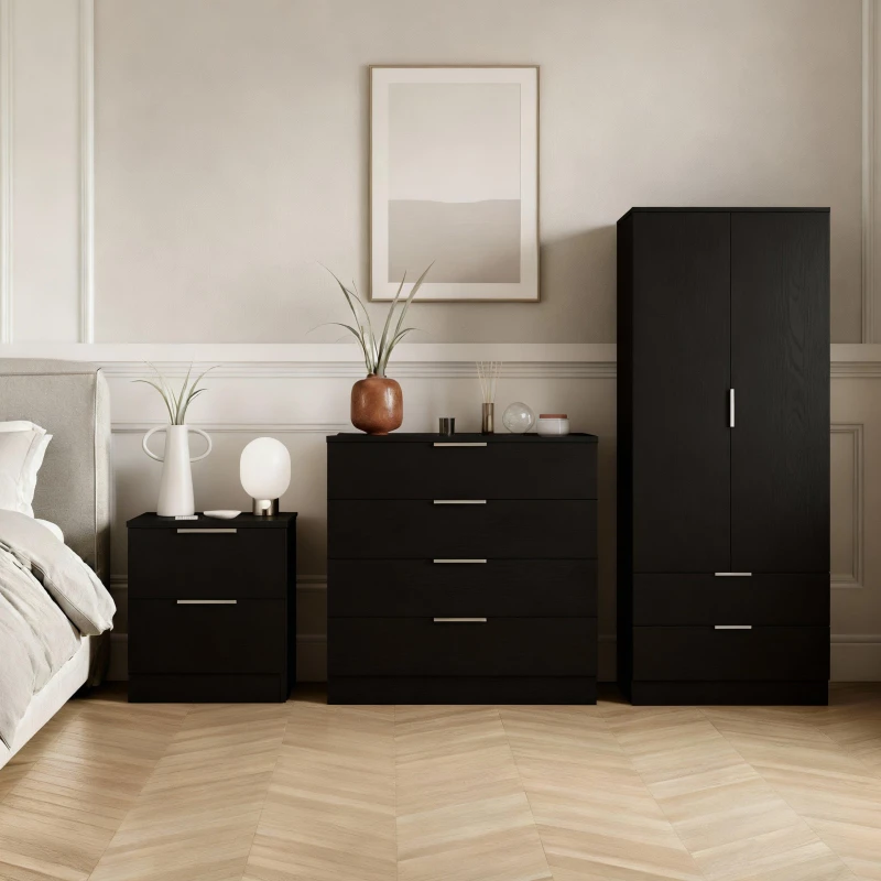 Image of Lassic Vida Designs Trega 3 Piece Bedroom Set 2 Black unisex 3 Piece